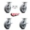 Service Caster 8 Inch Kingpinless Thermoplastic Rubber Wheel Caster Swivel Locks 2 Brakes, 2PK SCC-KP30S820-TPRRF-BSL-2-SLB-2 - alternate 1